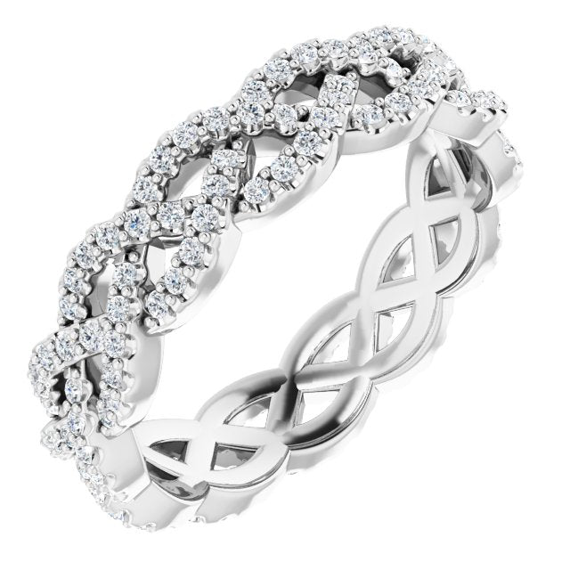 0.72 ct. Round Diamond Open Braid Design Eternity Band-VIRABYANI